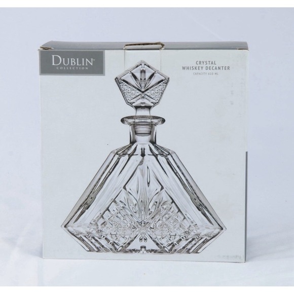 Godinger Other - Godinger Dublin Crystal Whiskey Decanter – Diamond Cut , Faceted Stopper